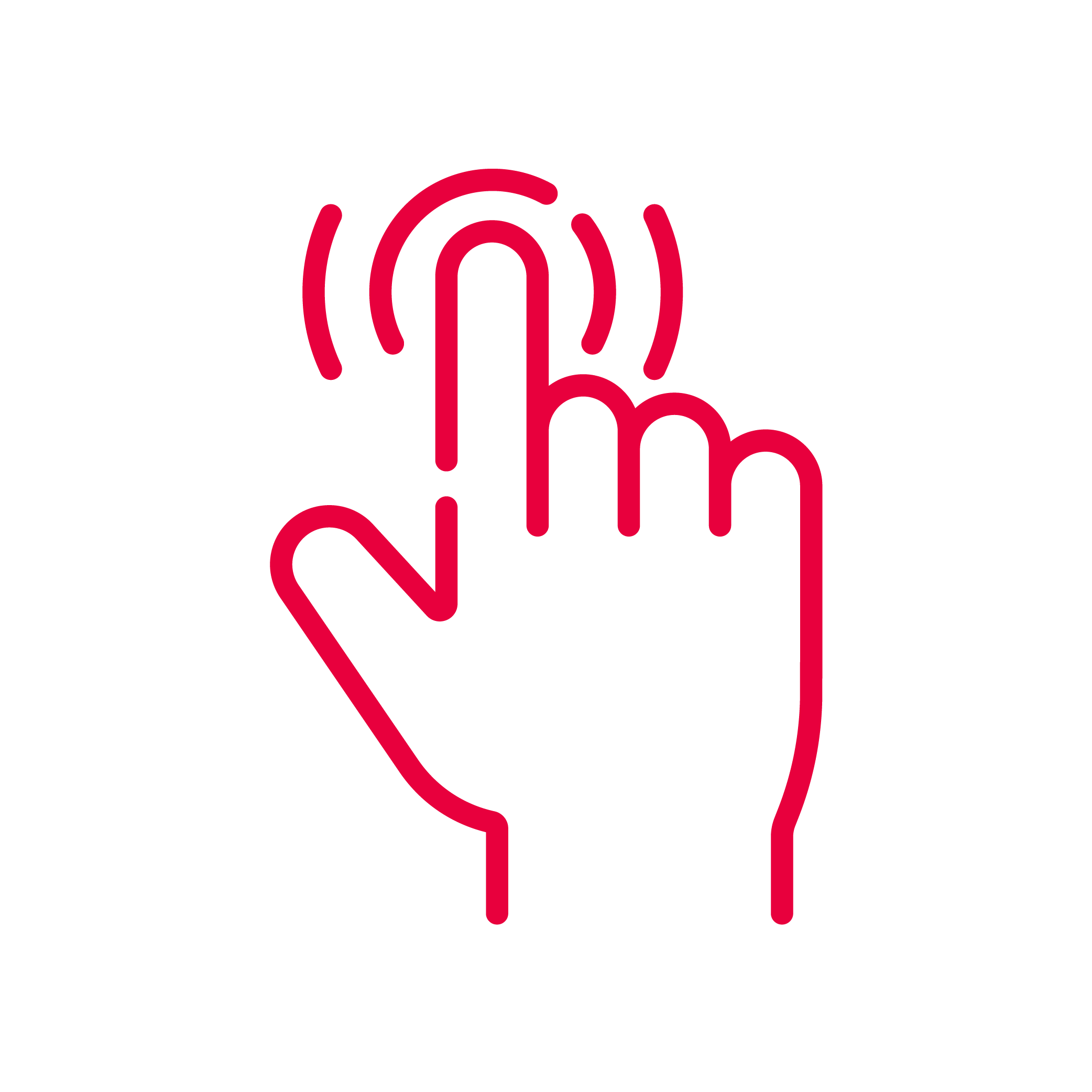 Een hand die wat aanwijst voor makkelijk gebruik