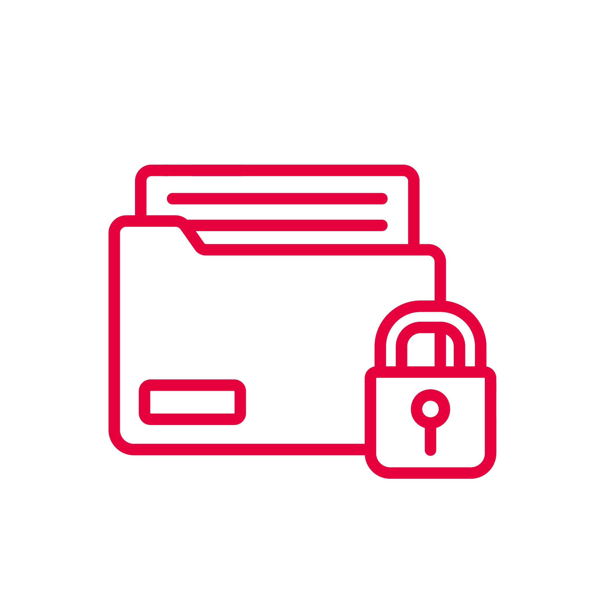 Icon met documentenmap en een slot voor beveiliging