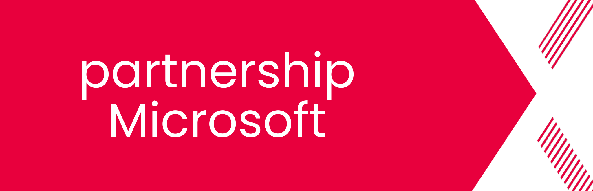 Banner met partnership Microsoft erop