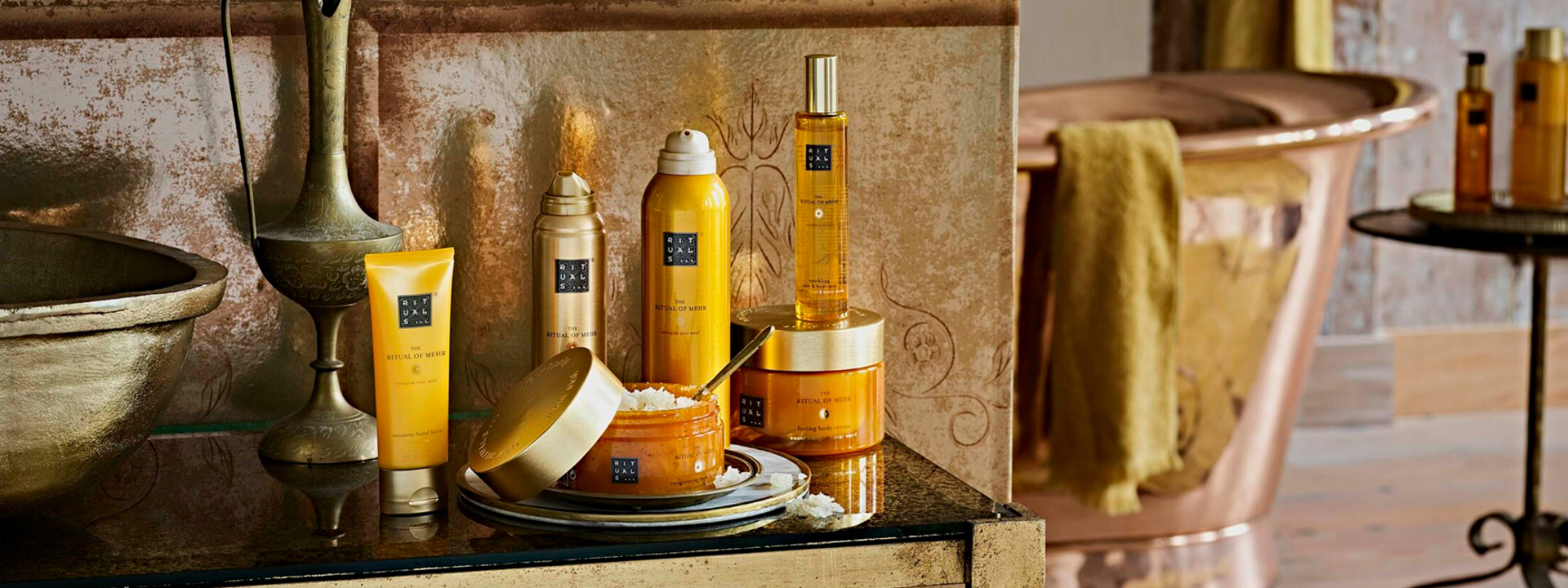 Rituals producten op een rij uitgestald