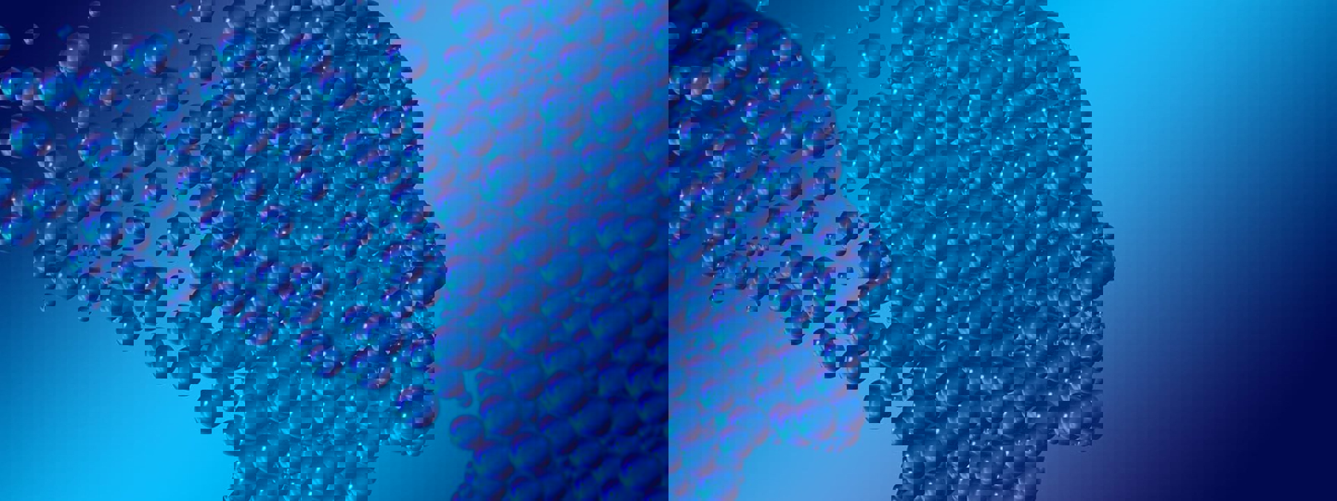 menselijk hoofd met bubbels