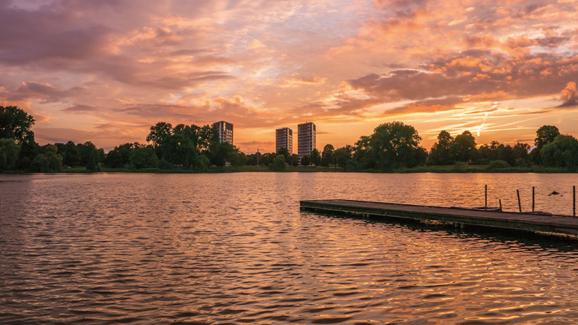Zonsondergang met water