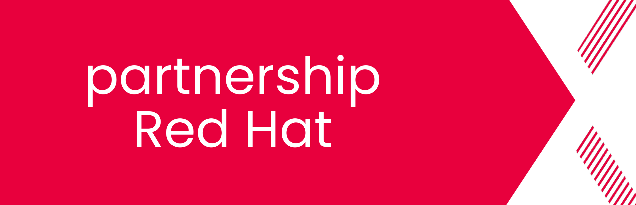 Banner met partnership Red Hat erop
