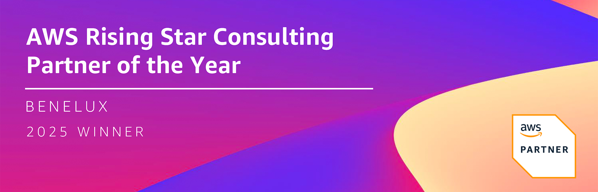 Sfeerbanner ter ondersteuning aan het bericht over AWS Rising Star Consulting Partner Of The Year