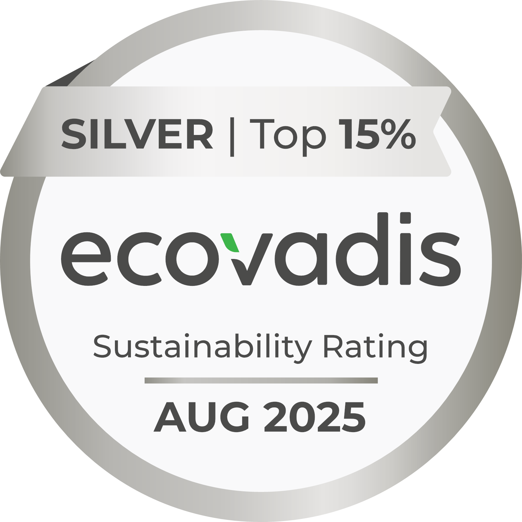 Logo certificering Silver EcoVadis Sustainability Rating 2025