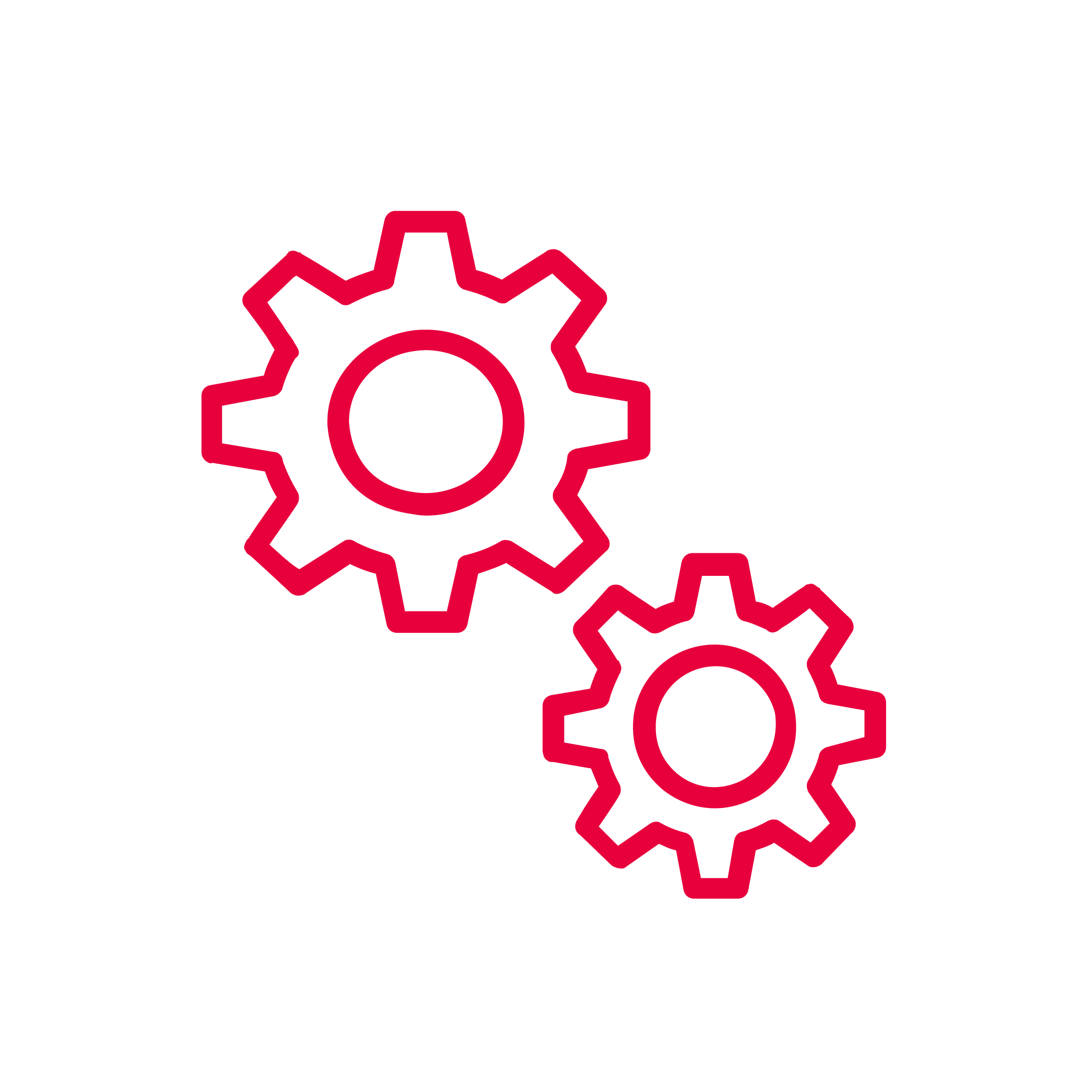 Twee tandwielen die draaien