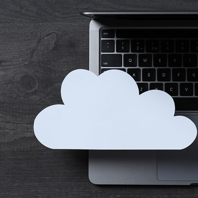 Wolkje en laptop, ter ondersteuning aan het nieuwsbericht over soevereine cloud/digitale soevereniteit