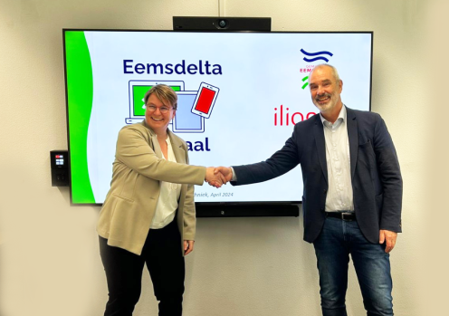 Annemiek van Beeck, ilionx en wethouder Hans Ronde, gemeente Eemsdelta.